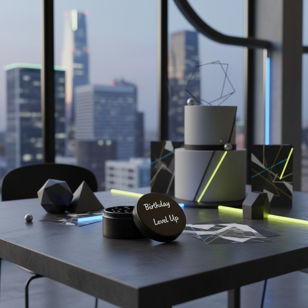 Modern Urban Birthday Celebration with Contemporary Cake